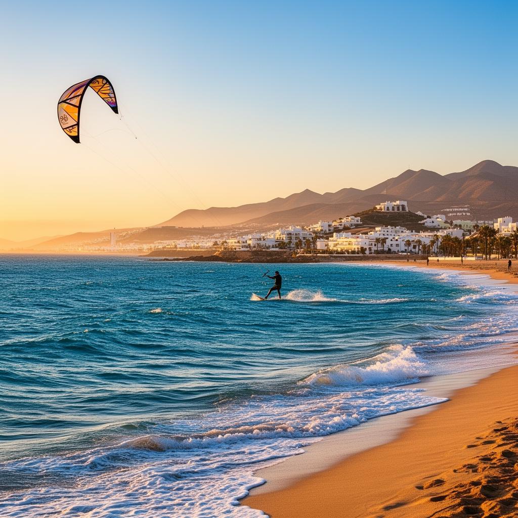 Kitesurfen aan de Andalusische kust