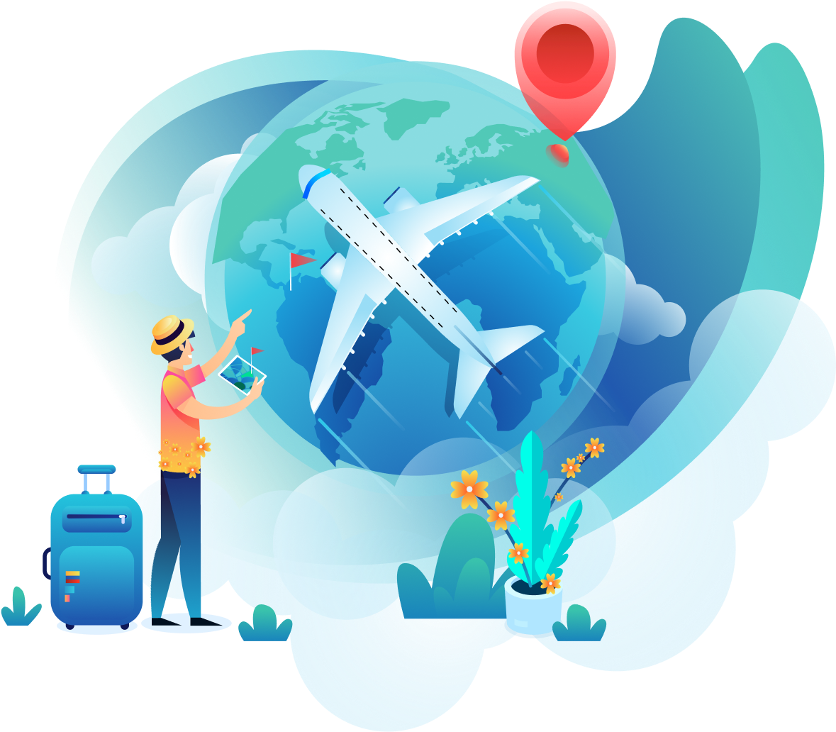 Traveller exploring the world